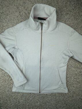 Patagonia Synchilla Women’s Small USA Made Ivory Jacket Fleece Full Zip Outdoor